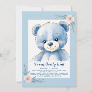 Invitation Ours bleu bouffant