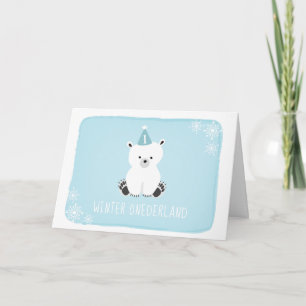 Invitation Ours bleu polaire Hiver Onederland Premier anniver