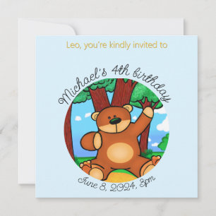 Invitation Ours dans la prairie d'anniversaire 