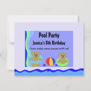 Invitation Ours Dans Les Tubes Flottants Anniversaire