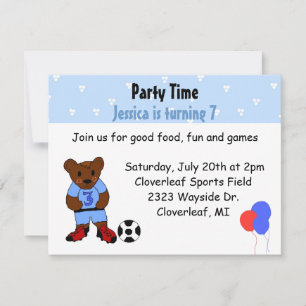 Invitation Ours de soccer mignon