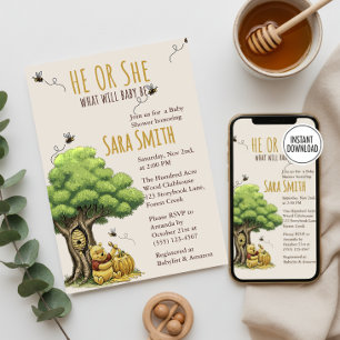 Invitation Ours du livre de contes classique "Que fera bébé B