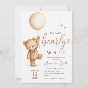 Invitation Ours en Attendant Douce Ourson Ballon Fête Prénata