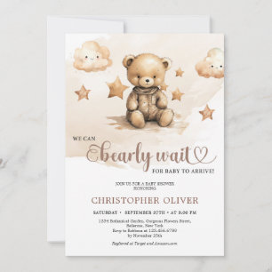 Invitation Ours en ivoire neutre couleur brun