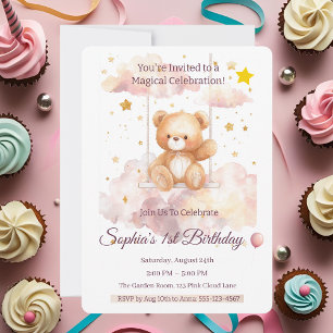 Invitation Ours en peluche adorable 1er anniversaire – Person