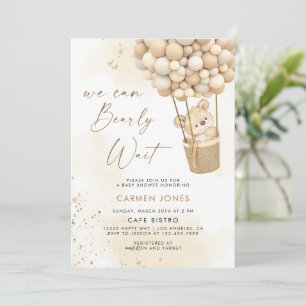 Invitation Ours en peluche avec ballons Baby shower Invitatio