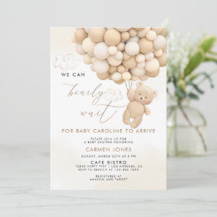 Invitation Ours en peluche avec ballons Baby shower Invitatio
