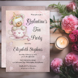 Invitation Ours en peluche dans une tasse Galantine's Tea Par