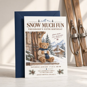 Invitation Ours en peluche de ski Tellement Amusant