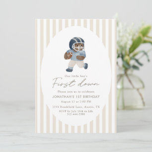 Invitation Ours en peluche Football First Down Premier Annive