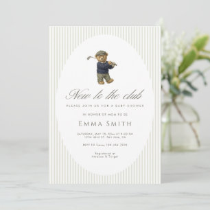 Invitation Ours en peluche golfeur vintage Navy Nouveau dans