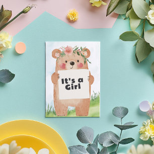 Invitation Ours en peluche mignon C’est une fille Baby shower