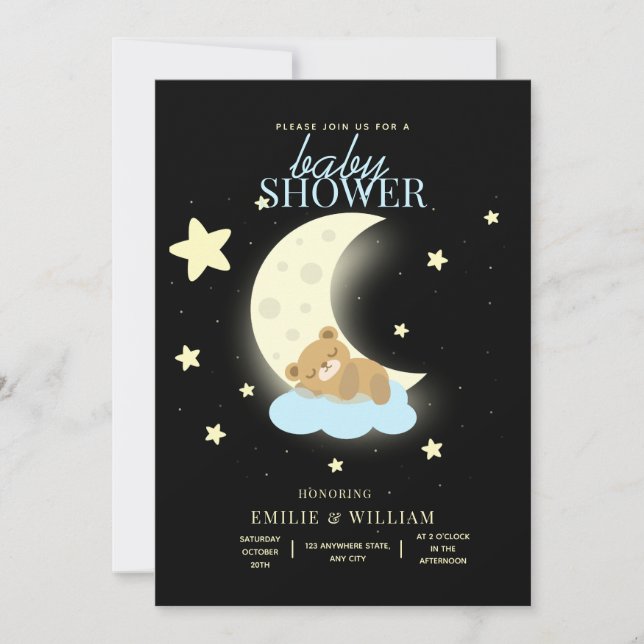 Invitation Ours en peluche modifiable Baby shower Can Bearly  (Devant)