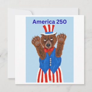 Invitation Ours en peluche Oncle Sam America 250