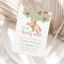 Ours en peluche Ours Baby shower avec ballons