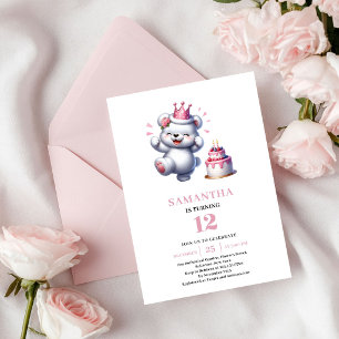 Invitation Ours en peluche pour anniversaire de fille Invitat