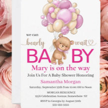 Ours en peluche pour Baby Shower Thème Fille
