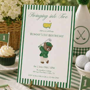 Invitation Ours en peluche qui se lance dans le golf pour un 