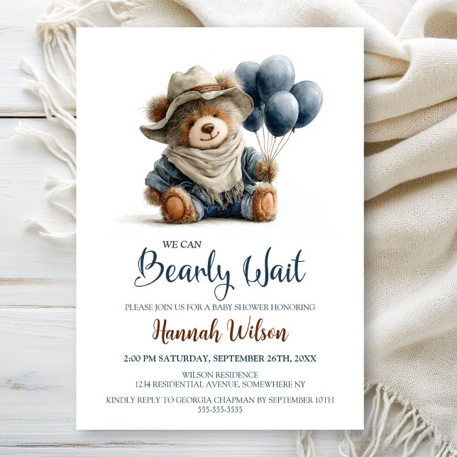 Invitation Ours en peluche rustique que nous pouvons à peine  (Créateur téléchargé)