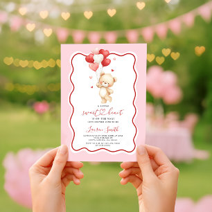 Invitation Ours en peluche Saint-Valentin Baby Shower