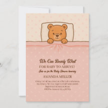 Ours en peluche Sleepy Baby shower rose clair
