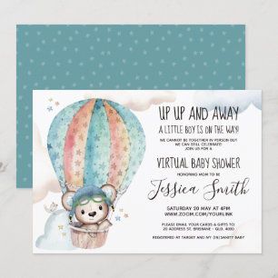 Invitation Ours en tourbe aquarelle   Baby shower virtuel