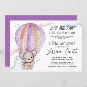 Invitation Ours en tourbe aquarelle   Baby shower virtuel