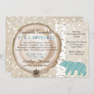 Invitation Ours et Plaid Wilderness Baby Boy Sprinkl