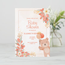 Ours Floral Aquarelle Mignon Orange