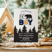 Ours garcon bleu plaid Buffalo Baby Shower