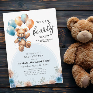Invitation Ours guère attendre Ours en peluche Baby Shower Bo