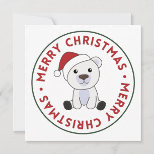 Invitation Ours Polaire Noël Neige Hiver Animaux Polaire Inv