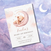 Ourson à l'aquarelle Premier Anniversaire