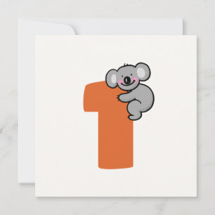 Invitation Ourson Koala Mignon Un An Douce Première Année