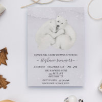 Oursons ours polaire Baby Shower aquarelle d'hiver