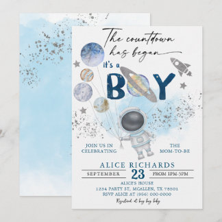 Invitation Outer Space Boy Baby Shower Galaxy Baby Shower