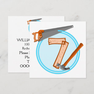 Invitation Outillage de construction garçon de 7 ans concepti