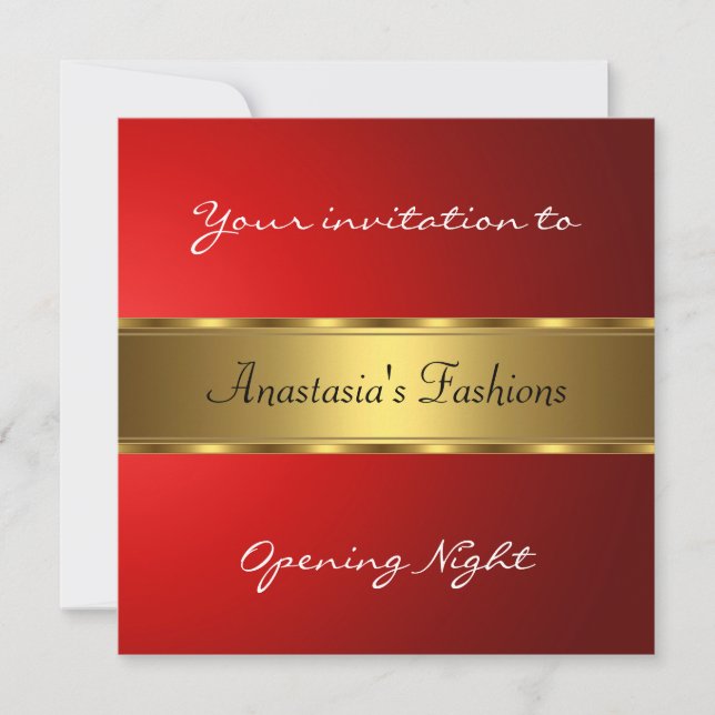 Invitation Ouverture de la nuit Rouge Or (Devant)
