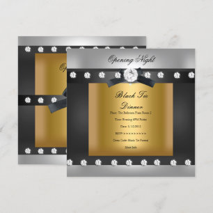 Invitation Ouverture des affaires Entreprise Forme Or noir