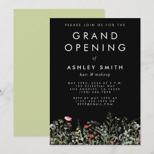 Invitation Ouverture du jardin de fleurs sauvages noires