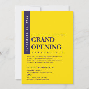 Invitation Ouverture grandiose bleu marine et or minimaliste