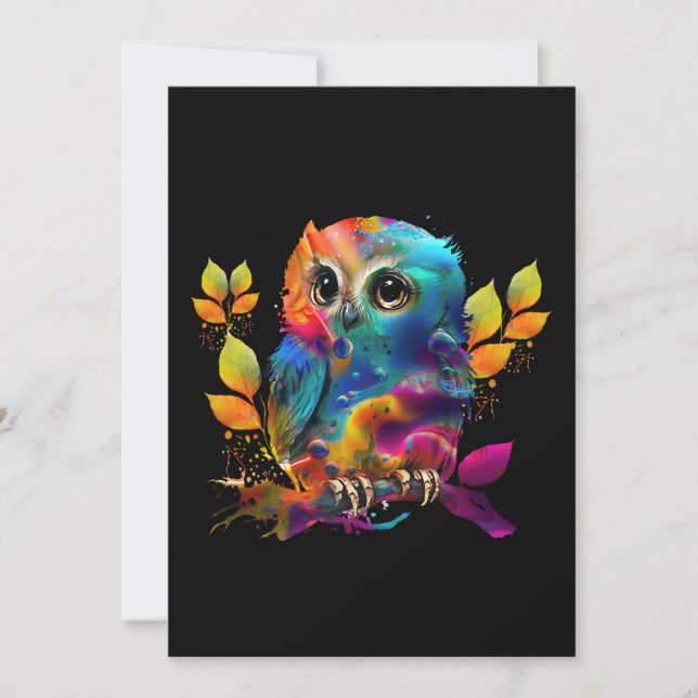 INVITATION OWL COLORÉ ABSTRAIT (Devant)