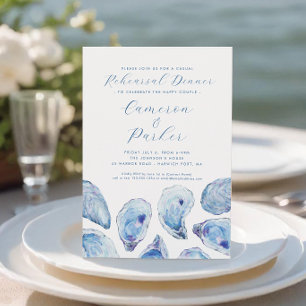 Invitation Oyster Décontracté Mariage répétition Aquarelle bl