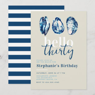 Invitation Oyster Party Nautical Ocean Beach 30e anniversaire