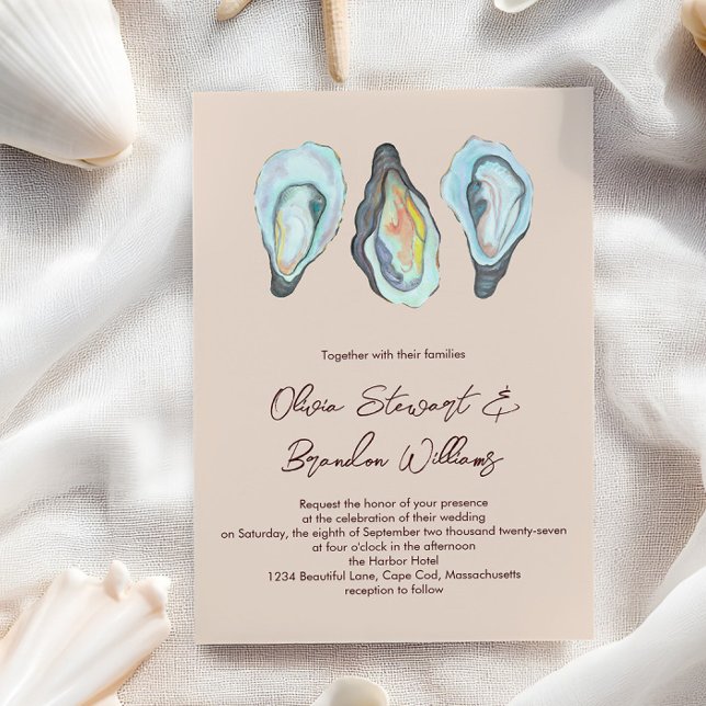 Invitation Oyster Roast Coastal Seaside Watercolor Wedding  (Créateur téléchargé)