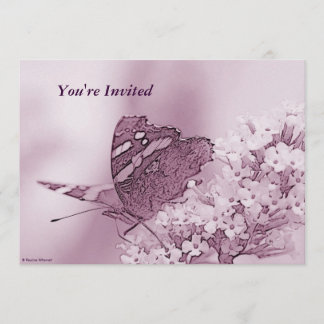 Invitation © P Wherrell Papillon contemporain sur buddleia