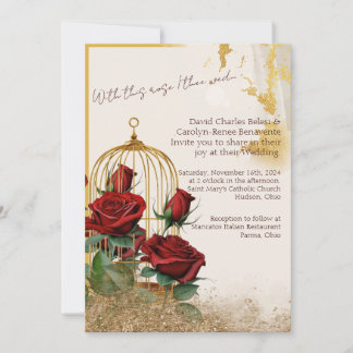Invitation Pack de Mariage Rose Gold de commande personnalisé