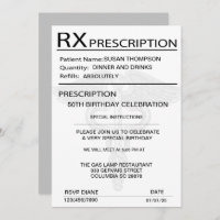 Pad d'ordonnance Médicale 50e fête d'anniversaire