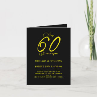 Invitation Page 60 | Modern Gold & Black 60th Birthday Party