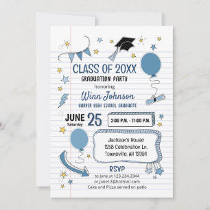 Invitation Page Carnet d'invitation de la fête de graduation